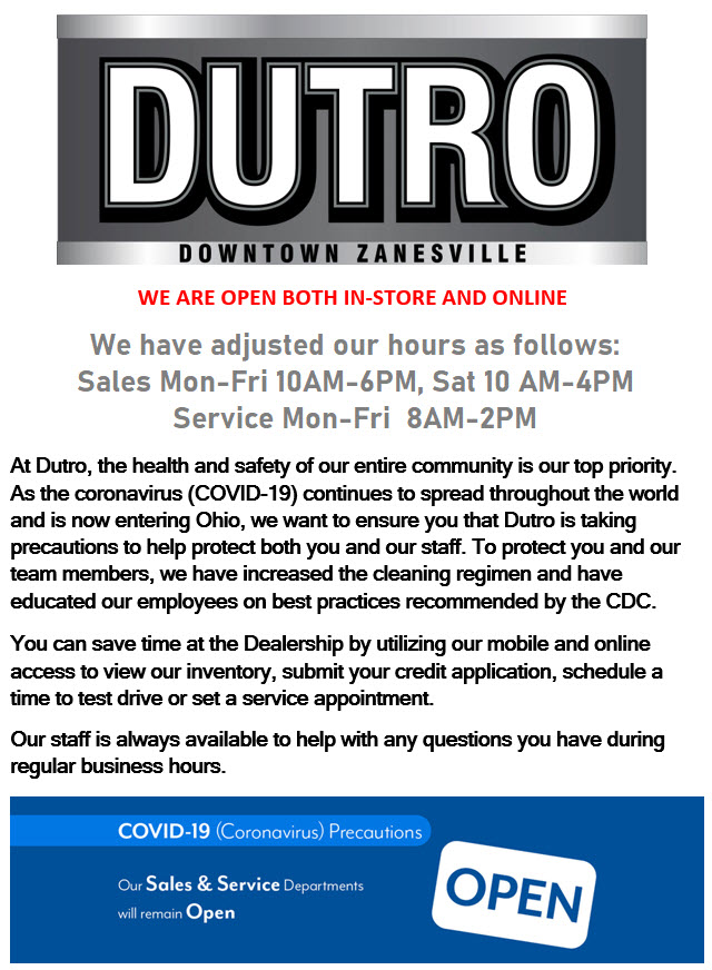 Dutro Auto Is OPEN